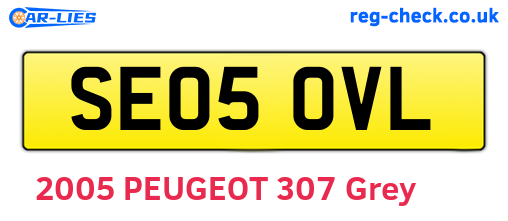 SE05OVL are the vehicle registration plates.