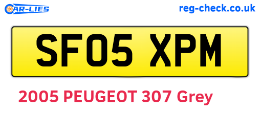 SF05XPM are the vehicle registration plates.