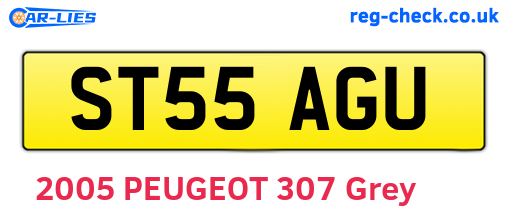 ST55AGU are the vehicle registration plates.