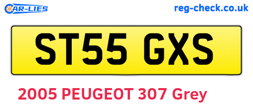 ST55GXS are the vehicle registration plates.