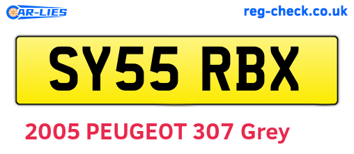 SY55RBX are the vehicle registration plates.