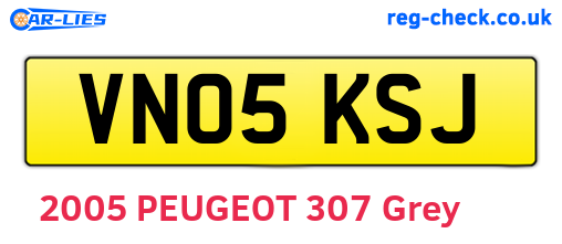 VN05KSJ are the vehicle registration plates.