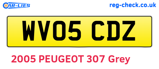 WV05CDZ are the vehicle registration plates.