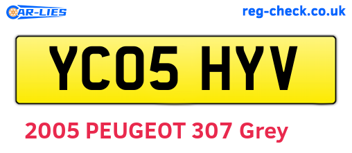 YC05HYV are the vehicle registration plates.