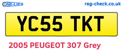 YC55TKT are the vehicle registration plates.