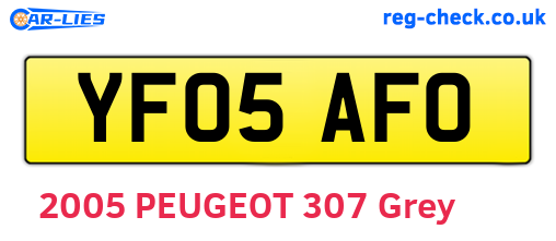 YF05AFO are the vehicle registration plates.