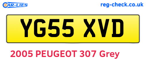 YG55XVD are the vehicle registration plates.