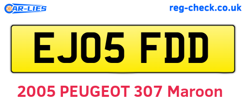 EJ05FDD are the vehicle registration plates.