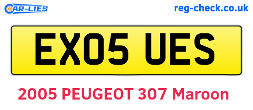 EX05UES are the vehicle registration plates.