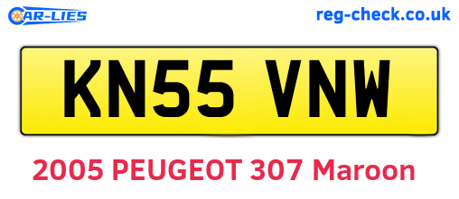 KN55VNW are the vehicle registration plates.