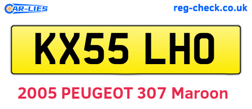 KX55LHO are the vehicle registration plates.