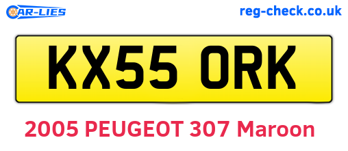 KX55ORK are the vehicle registration plates.