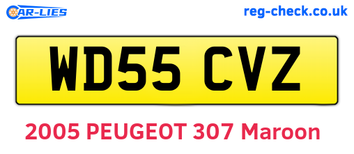 WD55CVZ are the vehicle registration plates.