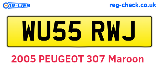 WU55RWJ are the vehicle registration plates.