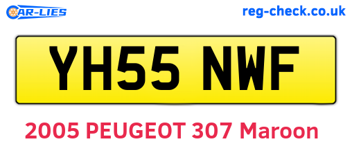 YH55NWF are the vehicle registration plates.