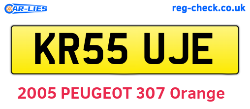 KR55UJE are the vehicle registration plates.