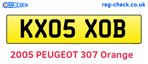 KX05XOB are the vehicle registration plates.