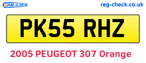 PK55RHZ are the vehicle registration plates.