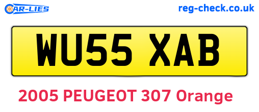 WU55XAB are the vehicle registration plates.