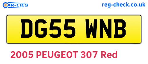 DG55WNB are the vehicle registration plates.