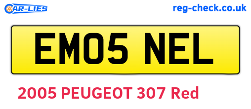 EM05NEL are the vehicle registration plates.