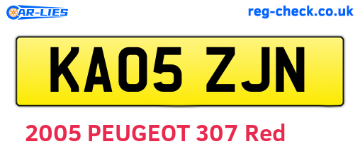 KA05ZJN are the vehicle registration plates.