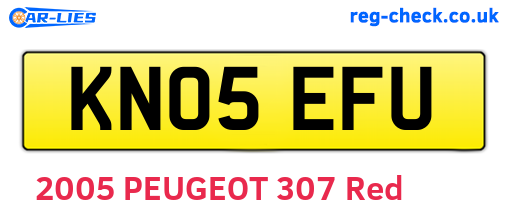KN05EFU are the vehicle registration plates.