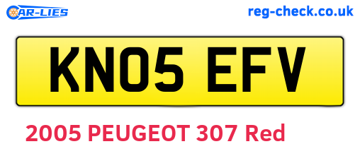 KN05EFV are the vehicle registration plates.