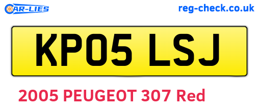 KP05LSJ are the vehicle registration plates.