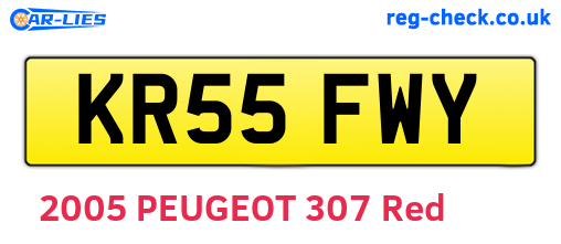 KR55FWY are the vehicle registration plates.