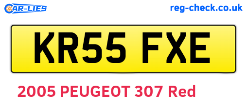 KR55FXE are the vehicle registration plates.