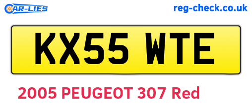 KX55WTE are the vehicle registration plates.