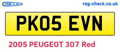 PK05EVN are the vehicle registration plates.