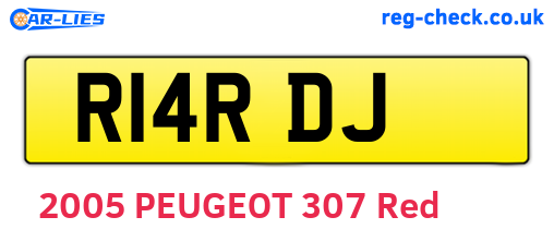 R14RDJ are the vehicle registration plates.
