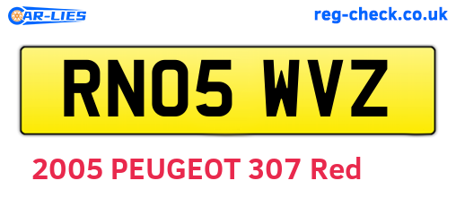 RN05WVZ are the vehicle registration plates.