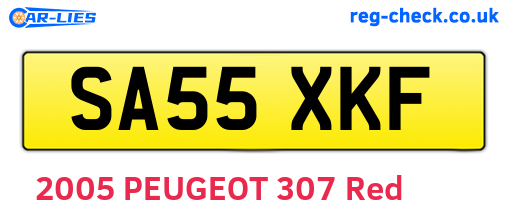 SA55XKF are the vehicle registration plates.