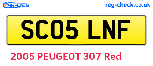 SC05LNF are the vehicle registration plates.