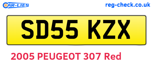 SD55KZX are the vehicle registration plates.