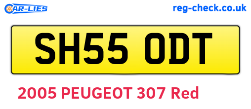 SH55ODT are the vehicle registration plates.