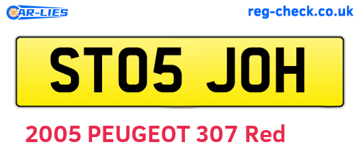 ST05JOH are the vehicle registration plates.