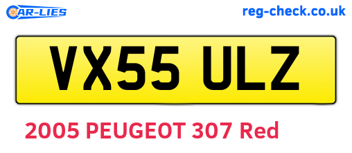 VX55ULZ are the vehicle registration plates.