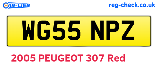 WG55NPZ are the vehicle registration plates.