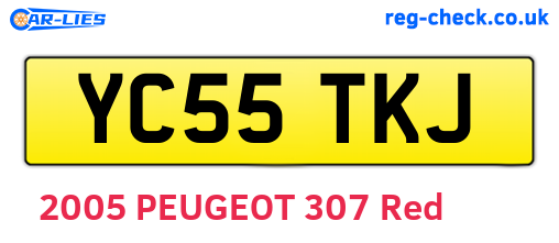YC55TKJ are the vehicle registration plates.