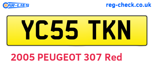 YC55TKN are the vehicle registration plates.