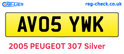 AV05YWK are the vehicle registration plates.
