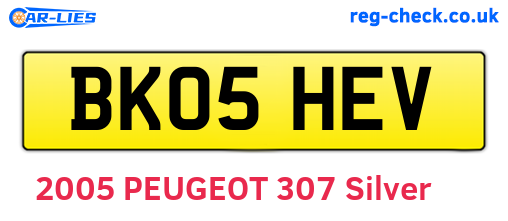 BK05HEV are the vehicle registration plates.