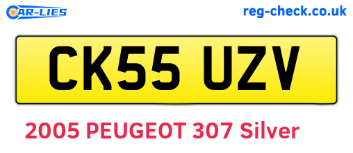CK55UZV are the vehicle registration plates.