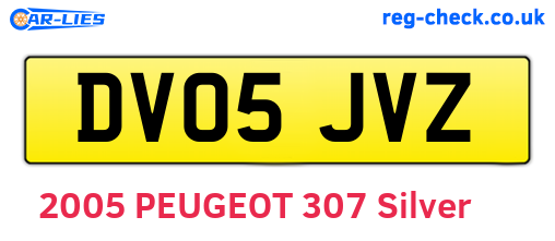 DV05JVZ are the vehicle registration plates.
