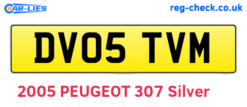 DV05TVM are the vehicle registration plates.