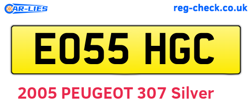 EO55HGC are the vehicle registration plates.